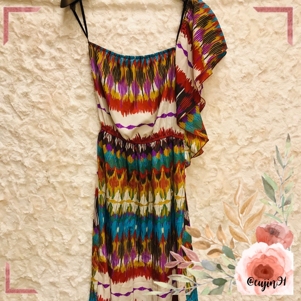CITY TRIANGLES Boho Maxi Dress One Shoulder S